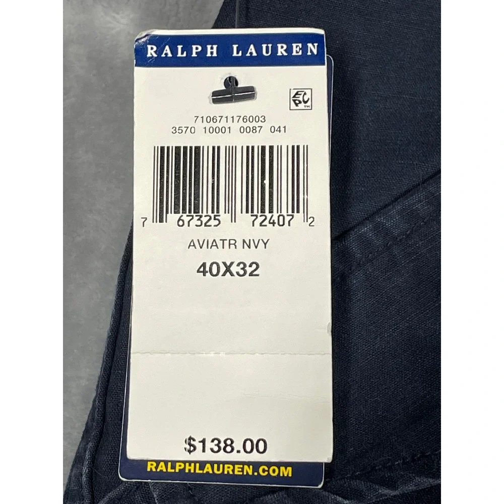 Polo Ralph Lauren Mens Surplus Chino Utility Cargo Pants Navy 40x32 710671176003